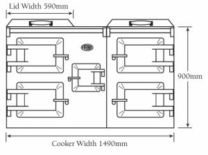 Technische Zeichnung Everhot 150 Kochherd